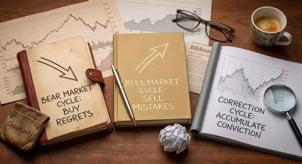 In a bear market, buy your regrets. In a bull market, sell your mistakes. In a correction, accumulate your convictions.